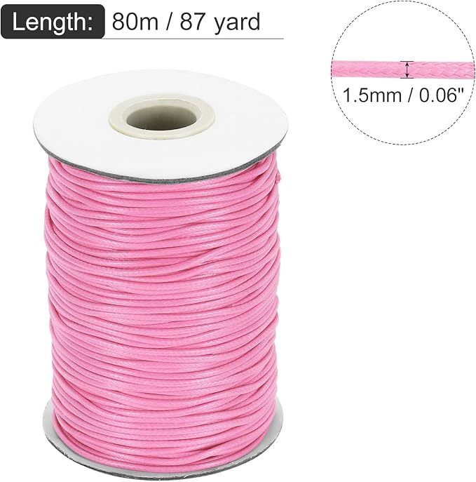 MECCANIXITY Waxed Cord 1.5mm Waxed Thread 87 Yard Wax String Leather Cord - Image 2