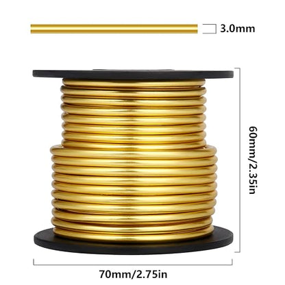 Aluminum Craft Wire, 32.8 Feet 3.0 mm/ 8 Gauge Gold Bendable Soft Metal - Image 3