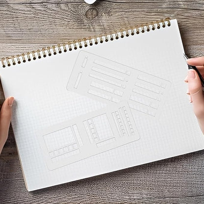 3PCS Planner Stencils Templates Set, Handmade Flexible Record Template - Image 6