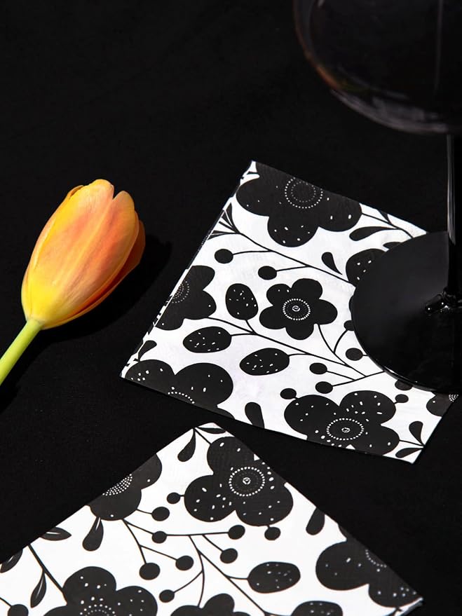 80 pack Designer Cocktail Beverage Napkins, 3-Ply 5x5-inches Disposable - Image 8