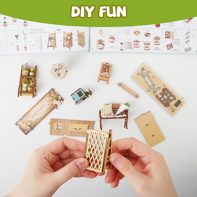DIY Book Nook Kit, DIY Dollhouse Booknook Bookshelf Insert Decor, 3D Wooden - Image 5