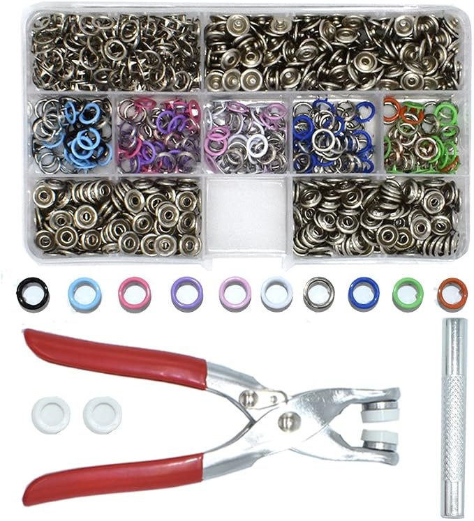 200Pcs Snap Fastener Tool Diameter 9.5mm Metal Eyelets Shoes Clothes Crafts by Renashed