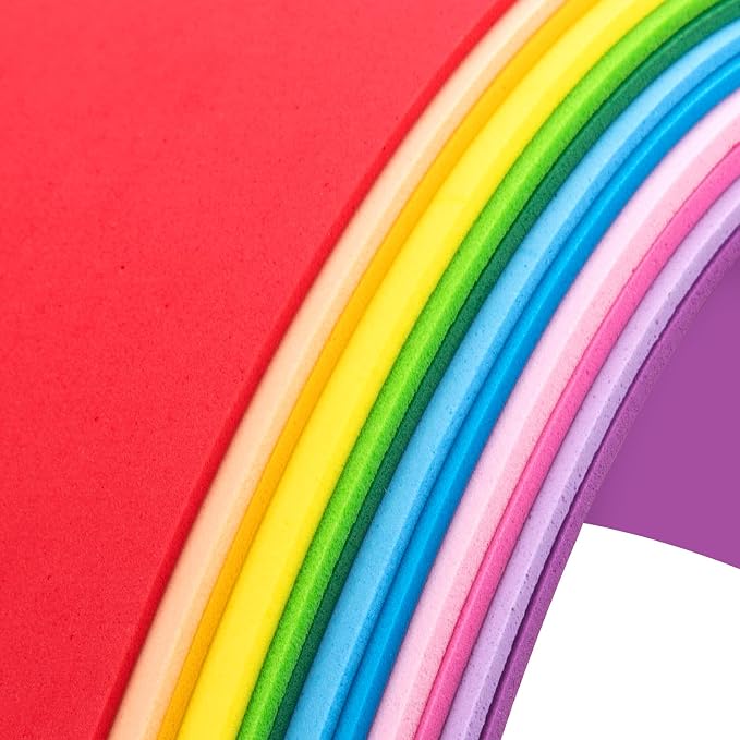 12 Pack Foam Sheets Craft 8 x 12 inch, 12 Colors Eva Foam Paper by Nitelemn