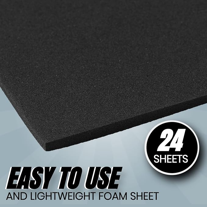 24 Ct Sheets Black EVA Cosplay Foam in 9” x 12’’ Sheets; High Density Thick - Image 5