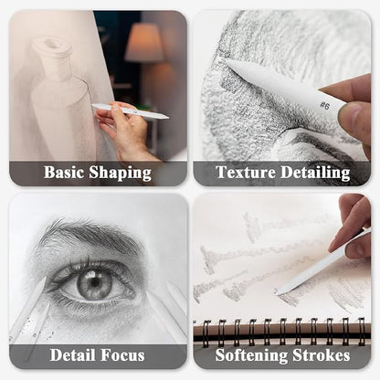 Aenir Blending Stumps for Drawing, Tortillons Blending Stumps Set of 13 Pack - Image 6