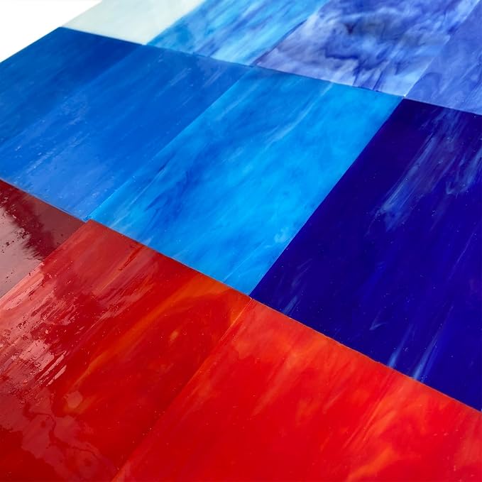ILLUCKAI 12 Sheets Red+Blue Stained Glass Sheets, 6 x 4 inch Stained Glass - Image 5