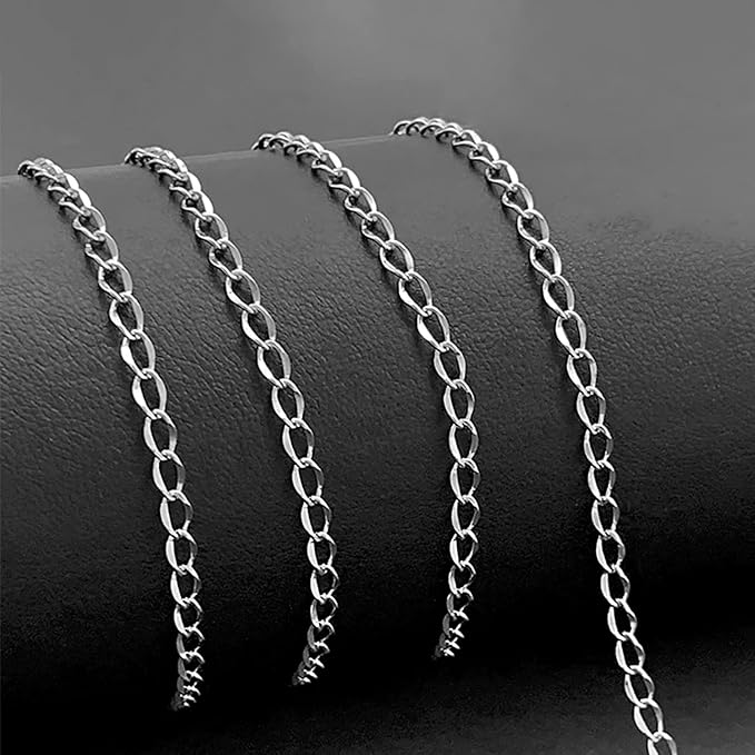 Jishi 33ft Twisted Cable Chain 2mm Silver Stainless Steel Link Chain, Jewelry - Image 5