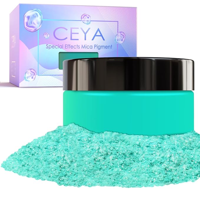 Ceya Highly Interference Mica Powder, 1.8oz/ 50g Mint Green Chrome Nail Powder by CEYA
