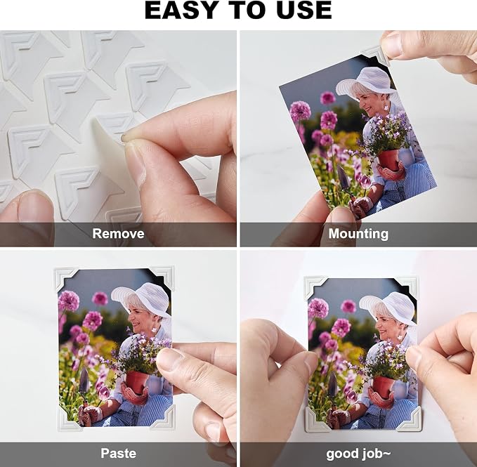 White Photo Corners Self-Adhesive, Photo Picture Mounting Corners - Image 7