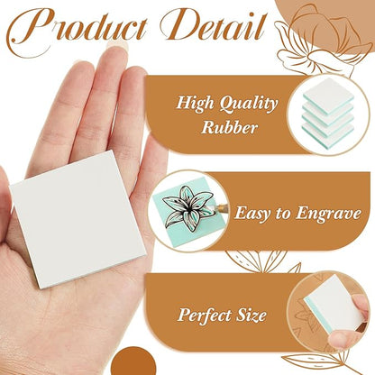 Frienda 12 Pcs 2" x 2" Rubber Carving Blocks Linoleum Blocks - Image 3