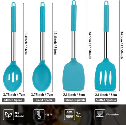 Silicone Spatula Spoon Set, BPA Free Kitchen Turners - Image 7