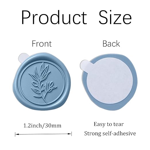 PONATIA Dusty Blue Wax Seal Stickers - Image 2