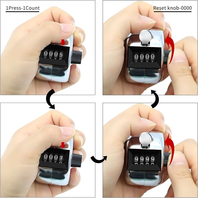 12 Pcs Hand Tally Counter 4-Digit Lap Counter Clicker, Manual Mechanical - Image 5