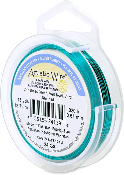 Artistic Wire, 24 Gauge Silver Plated Tarnish Resistant Colored Copper Craft by ArtisticWire