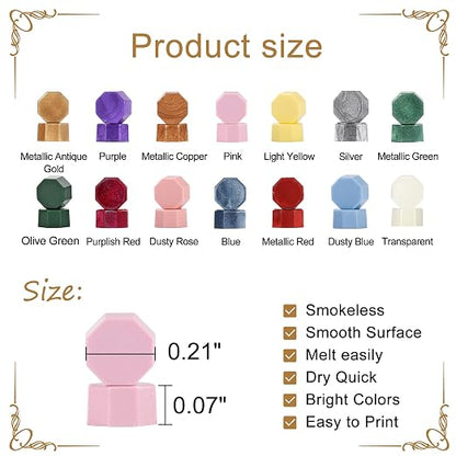 Yoption 360Pcs Olive Green Sealing Wax Beads, Hexagon Wax Seal Beads - Image 4