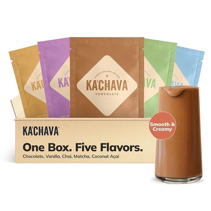 Ka’Chava All-In-One Nutrition Shake Blend, 5 Flavor Sample Pack, 5 Servings by KaChava
