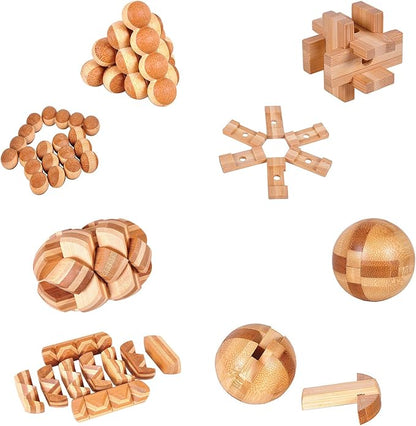 18 Pack Wooden Brain Teaser Puzzles Stress Relief Toys Wooden Burr Puzzles - Image 9