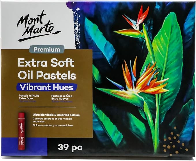 Mont Marte Extra Soft Oil Pastels 39pc, Vibrant and Buttery, Versatile Art - Image 7
