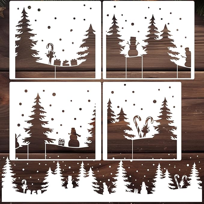 Christmas Stencils for Window Glass Large Christmas Stencil Reusable 53.1” by SUNVERSE