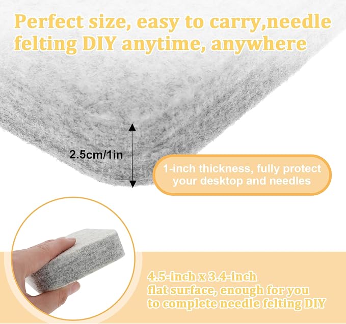 Natural Wool Needled Felting Pad Needle Felting Mat 4.6 * 3.4'' Needle Felting - Image 4