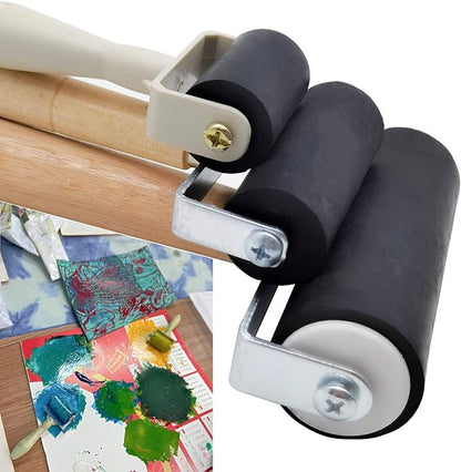 3 Pack Rubber Brayer Roller, 1.4/2.4/4 Inch Hard Rubber Brayer Rollers - Image 4