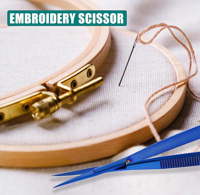 Cross Edge Spring Scissors 5 Inch straight Stainless Steel Precision Eyebrow & - Image 8
