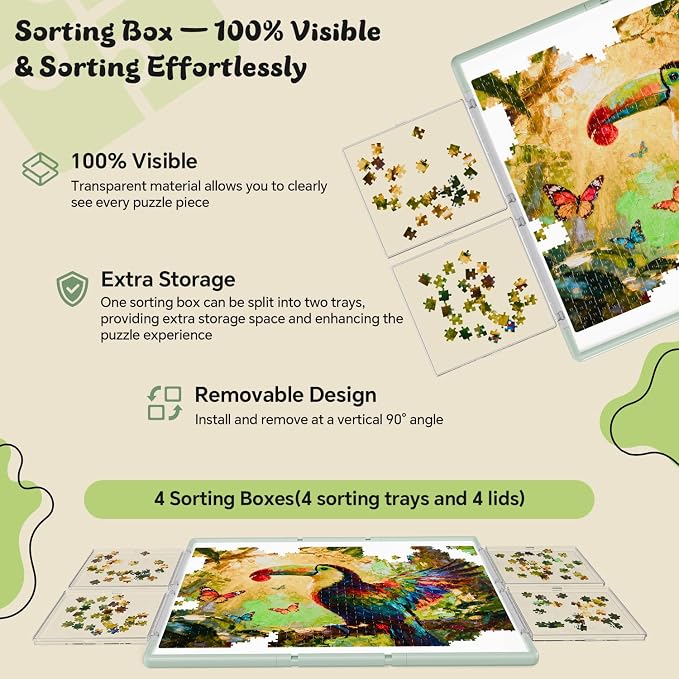 1500 Pieces Puzzle Board 3-in-1 Double-Sided & Rotating & Tilting, Plastic - Image 6
