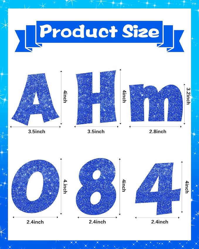 237 Pcs Glitter Bulletin Board Letters, Numbers and Punctuation, Poster Board - Image 3
