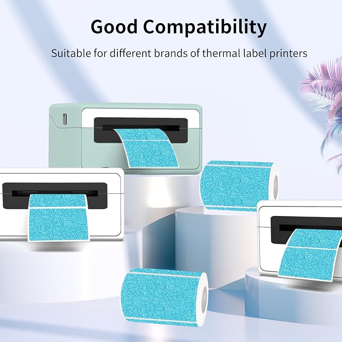 3x2 Inch Holographic Thermal Labels Stickers, Glitter Waterproof Direct Thermal - Image 2