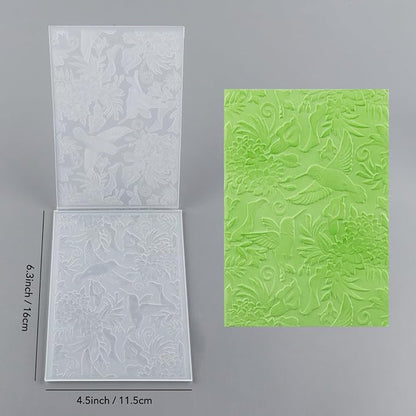 BAOFALI 3D Hummingbird and Flowers Embossing Folders - Image 2