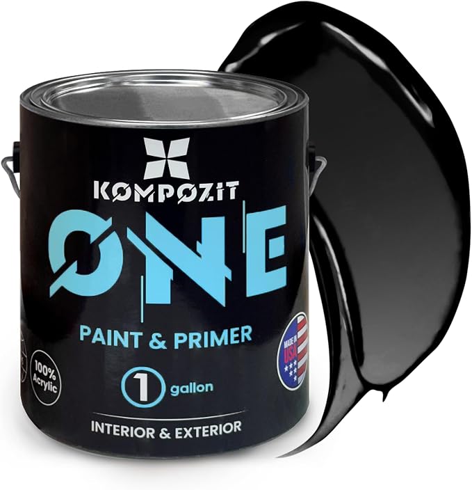 Kompozit ONE Ultra Cover Interior/Exterior/Chalkboard Black 100% Acrylic Paint by KOMPOZIT