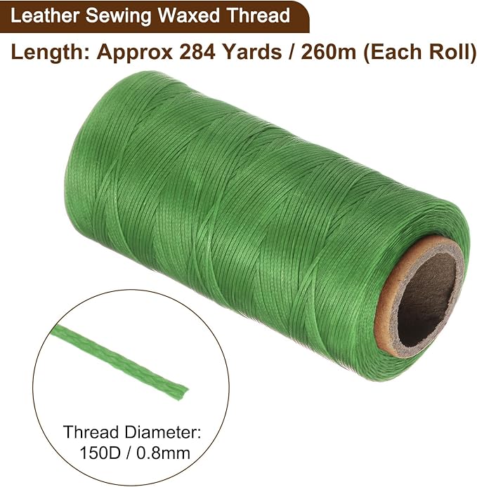 uxcell 150D 0.8mm Flat Waxed Thread 284 Yards Polyester Leather Sewing Waxed - Image 3
