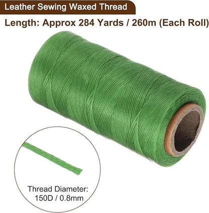 uxcell 150D 0.8mm Flat Waxed Thread 284 Yards Polyester Leather Sewing Waxed - Image 3