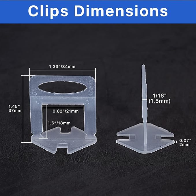 Tile Leveling System Clips Spacers Tile Leveler Clips DIY Tile Leveler Spacers - Image 2