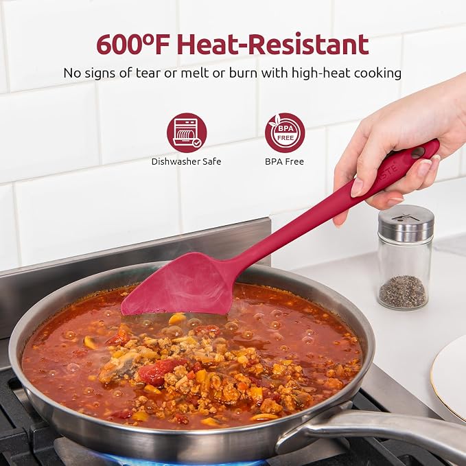 U-Taste Silicone Spatula Set: 600ºF High Heat Resistant, Seamless Food Grade - Image 3