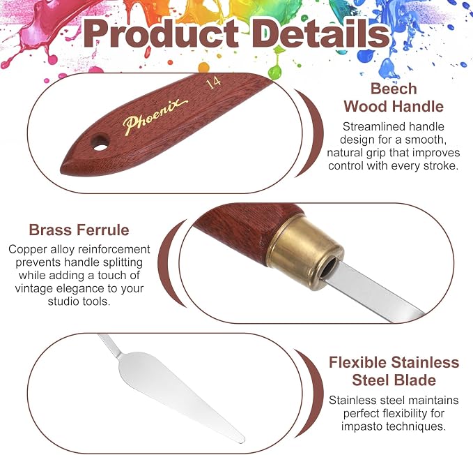 MECCANIXITY Pack of 1 Palette Knife No.14, 9.1" Long Palette Knives - Image 3
