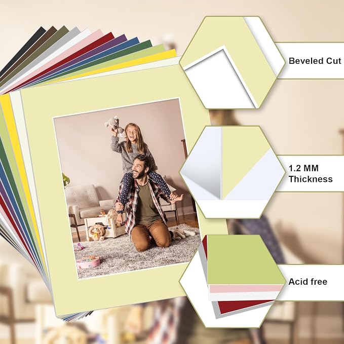 Egofine 14 Packs Picture Frame Mats, 8x10 Picture Mats - Image 3