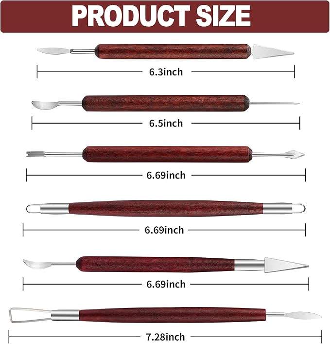 LINPHCEY 6-Piece Clay Sculpting Tools Set Perfect - Image 2