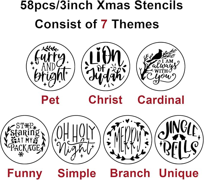 Christmas Stencils for Painting on Wood Slice - Image 2
