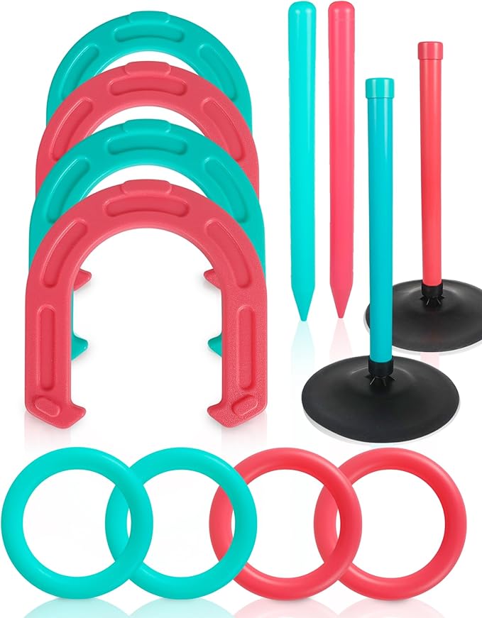 Giant Horseshoe Game Set for Adults and Family – 10" Oversized Lawn Toss Game by CTSPORTS