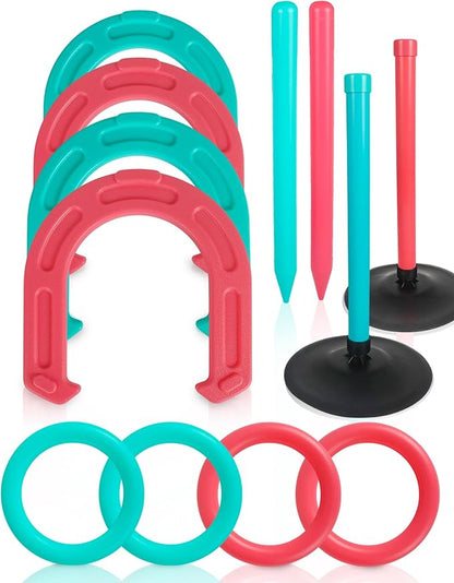 Giant Horseshoe Game Set for Adults and Family – 10" Oversized Lawn Toss Game by CTSPORTS