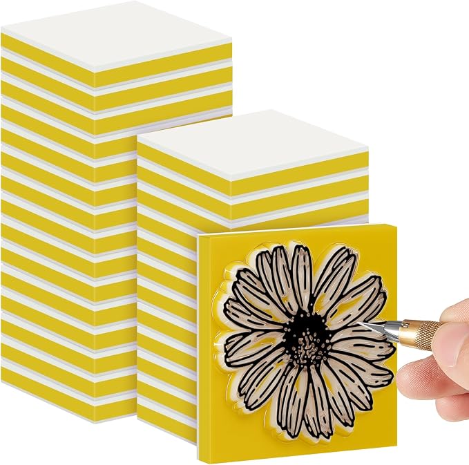 Frienda 24 Pcs 2" x 2" Rubber Carving Blocks Linoleum Blocks by Frienda