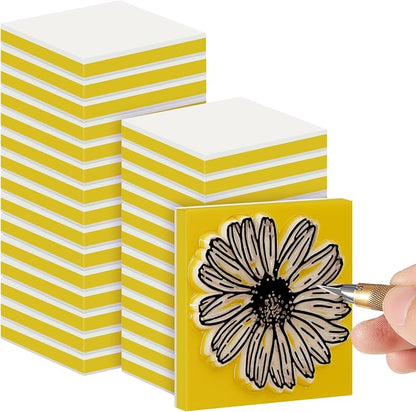 Frienda 24 Pcs 2" x 2" Rubber Carving Blocks Linoleum Blocks by Frienda