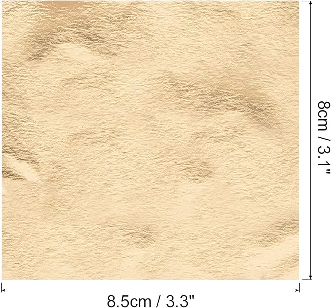 MECCANIXITY Gold Leaf Foil Sheet Champagne Gold Leaf Paper 3.3 x 3.1inch - Image 2