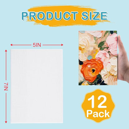 ESRICH 5x7IN Small Canvases for Painting, 12 Pack Mini Canvas Boards Cotton - Image 2