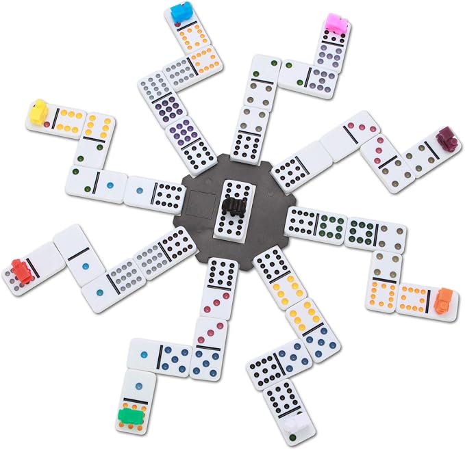 NOLIE Mexican Train Dominoes Game, Double 12 Dot Dominoes Set - Image 2