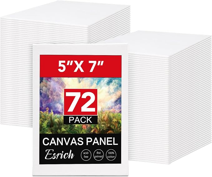 ESRICH Small Canvases for Painting, 5x7 Canvas for Painting 72 Pack, Mini by ESRICH