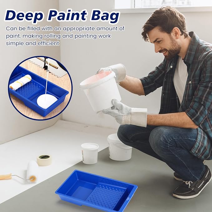 Ripeng 30 Pack 4 Inch Paint Tray Bulk Plastic Paint Roller Tray Small Painting - Image 4