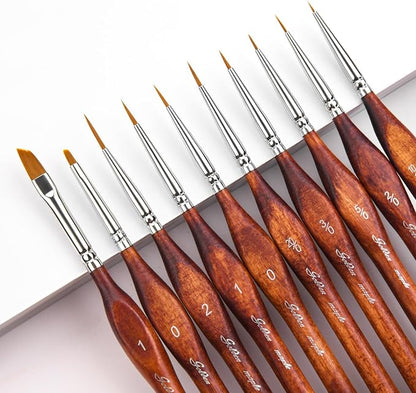 Golden Maple Miniature Model Paint Brushes-10pcs Micro Detail Paint Brush Set by goldenmaple