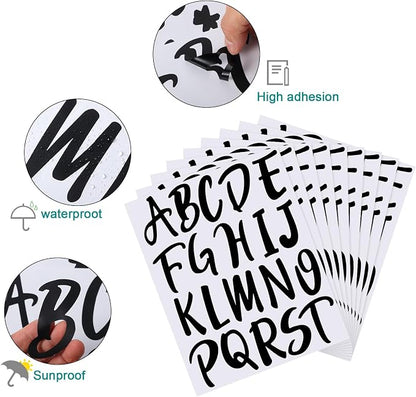 Outus 576 Pieces 8 Sheets Letters Stickers Self Adhesive Vinyl Letter Alphabet - Image 3